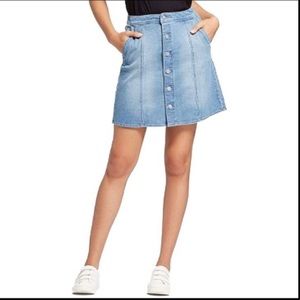 A New Day light denim jean button down mini skirt - high waist - size 2